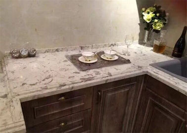 中国 食器棚のためのカスタマイズされた豪華で白い水晶プレハブの石造りのカウンタートップ サプライヤー